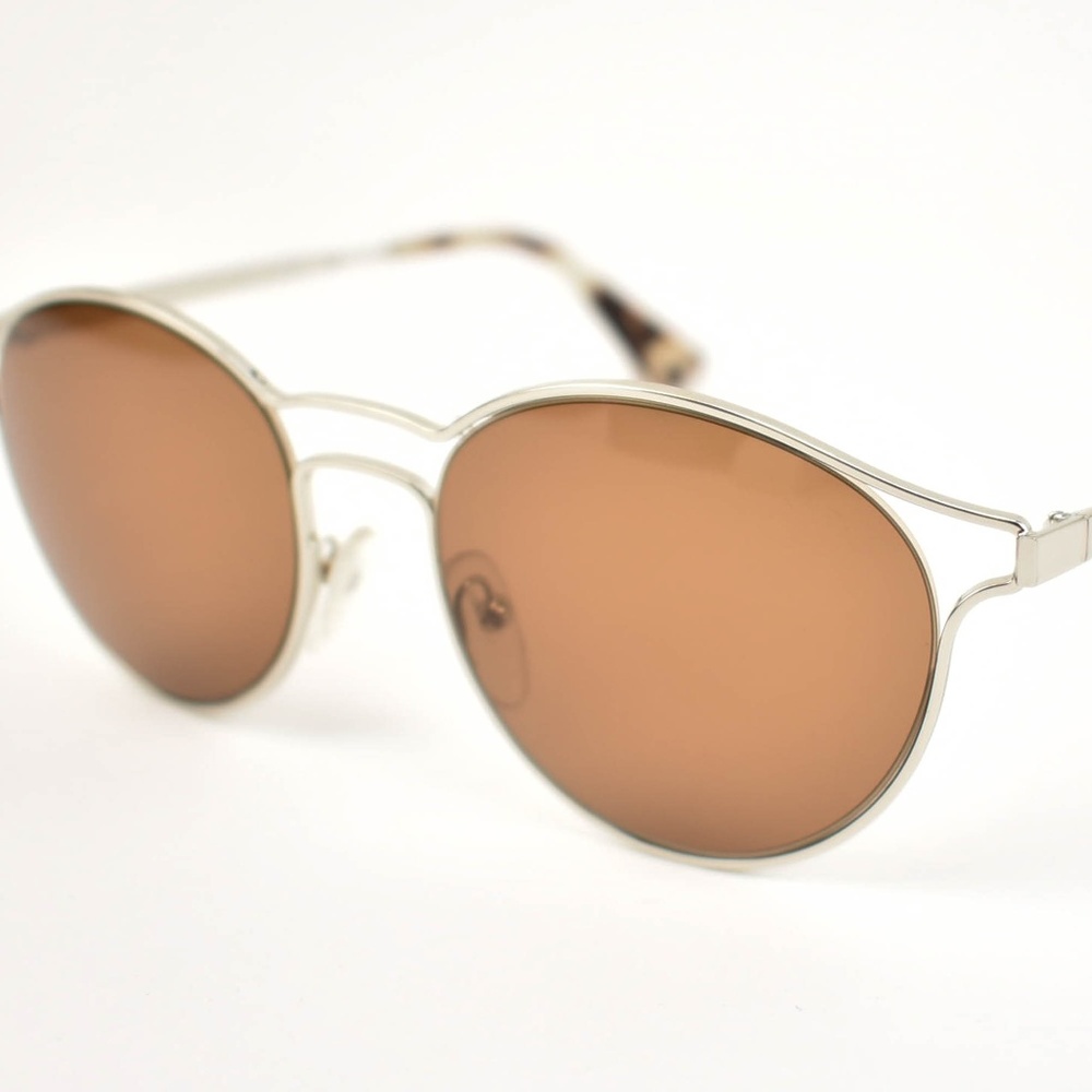 PRADA: Silver, Metal & Logo Sunglasses (po) - Picture 1 of 8